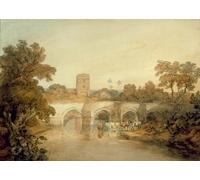 ARTXLXXBN Famoso Stampa Tela Canvas Quadri D'Arte Classica Bromfield en el río Onny cerca de Ludlow Shropshire por Mallord William Turner per L'arredamento Della Camera da Letto 60x90cm