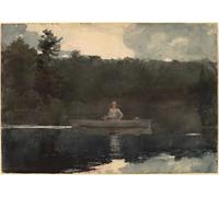 ARTXLXXBN Famoso Stampa Tela Canvas Quadri D'Arte Classica El pescador solitario de Winslow Homer per L'arredamento Della Camera da Letto 60x90cm