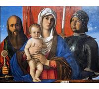 ARTXLXXBN Famoso Stampa Tela Canvas Quadri D'Arte Classica La dama y el niño con San Pablo y San Jorge del famoso artista per L'arredamento Della Camera da Letto 60x90cm