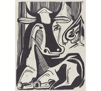 ARTXLXXBN Famoso Stampa Tela Canvas Quadri D'Arte Classica La Gran Vaca Acostada de Ernst Ludwig Kirchner per L'arredamento Della Camera da Letto 60x90cm