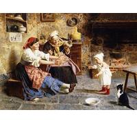 ARTXLXXBN Famoso Stampa Tela Canvas Quadri D'Arte Classica los Primeros Pasos de Eugenio Zampighi per L'arredamento Della Camera da Letto 60x90cm