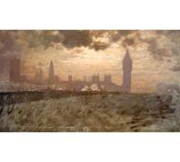 ARTXLXXBN Famoso Stampa Tela Canvas Quadri D'Arte Classica Puente de Westminster Giuseppe De Nittis per L'arredamento Della Camera da Letto 60x90cm