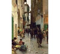 ARTXLXXBN Famoso Stampa Tela Canvas Quadri D'Arte Classica un gueto de Florencia de Telemaco Signorini per L'arredamento Della Camera da Letto 60x90cm