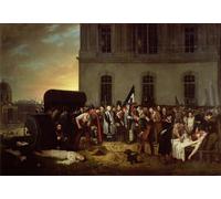 ARTXLXXBN Painting Quadri Tela Stampe Su Tela Animali Entierro de las víctimas de la revolución de julio frente a la columnata del Louvre de Jean Alphonse Roehn per Decorazioni per la Casa 60x90cm