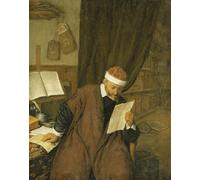 ARTXLXXBN Poster Parete Quadri Murale Tela un abogado sentado en un escritorio leyendo una carta una biblioteca más allá por Adriaen Jansz Van Ostade per la Decorazione Della Parete 60x90cm