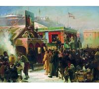 ARTXLXXBN Stampa Immagini Quadri Moderni Art Festividades durante el carnaval en la Plaza del Almirantazgo de San Petersburgo por Konstantin Yegorovich Makovsky per L'arredamento del Soggiorno 60x90cm