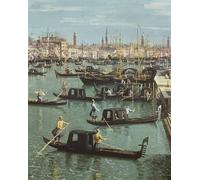 ARTXLXXBN Stampa Immagini Quadri Moderni Art Gondoleros cerca de la entrada al Gran Canal y la Iglesia de Santa Maria Della Salute por Antonio Canal per L'arredamento del Soggiorno 60x90cm