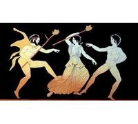 ARTXLXXBN Stampa Immagini Quadri Moderni Art un sátiro una ménade y un seguidor masculino de Dionysus Dance in a Frenzy de Johann Heinrich Wilhelm Tischbein per L'arredamento del Soggiorno 60x90cm