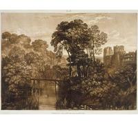 ARTXLXXBN Stampa Tela Canvas Quadri D'Arte Classica Castillo de Berry Pomeroy del 'libro de estudios' grabado por el artista por Mallord William Turner per L'arredamento Della Camera da Letto 60x90cm
