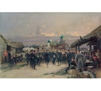 ARTXLXXBN Stampa Tela Canvas Quadri D'Arte Classica Coro del Cuarto Batallón de Infantería en Tsarskoe Selo por Jean Baptiste Edouard Detalles per L'arredamento Della Camera da Letto 60x90cm