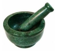 Arty Crafty Medium Size Green Granite Imam Dasta, Mortaio e Pestello Set 4" P...