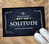 Artylicious Tappetino per barca personalizzabile con scritta "Welcome a board", personalizzabile con scritta "Welcome aboard", colore blu grunge nautico, accessori per barche strette BGB01, 3 misure