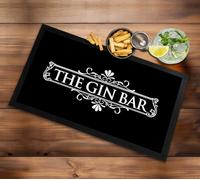 Artylicious The Gin Bar, tappetino da bar in bianco e nero con etichetta