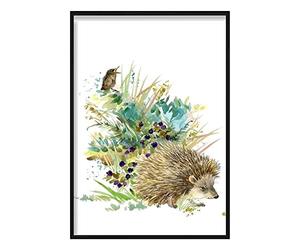 Artze Wall Art Baby Hedgehog - Poster acquerello, 40 x 50 cm