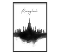 Artze Wall Art Bangkok - Stampa con skyline ad acquerello, 30 cm di larghezza x 40 cm di altezza