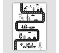 Artze Wall Art Little Explorer - Poster scandinavo in bianco e nero, 21 cm di larghezza x 30 cm di altezza