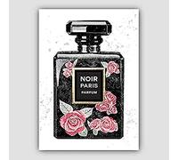 Artze Wall Art Perfume Noir Pink Roses 1 Poster stampa artistica, 61 cm di larghezza x 91 cm di altezza, marmo nero