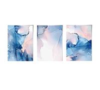 Artze Wall Art Poster artistico da parete con inchiostro astratto, 30 cm di larghezza x 40 cm di altezza, blu/rosa