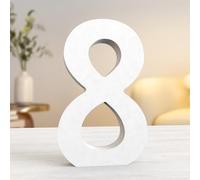 Aruatu Numeri in legno bianco da 25,4 cm per decorazione da parete, lettere grandi non finite decorative per casa, feste, progetti artigianali (8)