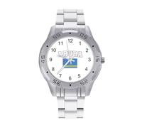 Aruba Flag - Orologio da polso da uomo, in acciaio inox, analogico, al quarzo, Stile:, regular, Bracciale