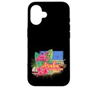 Aruba Isola caraibica retrò con souvenir vintage Flamingo Custodia per iPhone 16