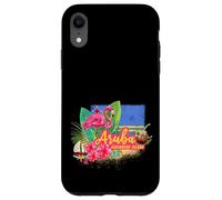 Aruba Isola caraibica retrò con souvenir vintage Flamingo Custodia per iPhone XR
