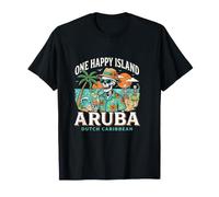 Aruba One Happy Island Aruban Souvenir dei Caraibi Olandesi Maglietta