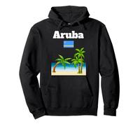 Aruba Souvenir Caraibi Spiaggia Tropicale Palma Bandiera Aruba Felpa con Cappuccio
