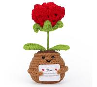 Aruigu Grazie, regalo positivo con patate tedesche, piccolo regalo di ringraziamento per amici colleghi e famiglie, borsa positiva per mughetto bianco lavorato a maglia (rosa)