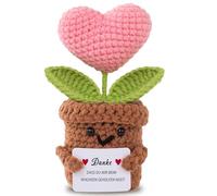 Aruigu Grazie, regalo positivo con patate tedesche, piccolo regalo di ringraziamento per amici colleghi e familiari, tasca positiva con mughetto bianco lavorato a maglia (cuore rosa dell'amore)