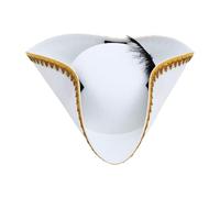 AruMinna Cappello da pirata in feltro effetto invecchiato, stile vintage, per adulti, feste di Halloween ed eventi cosplay (bianco, taglia unica)