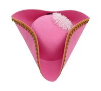 AruMinna Cappello da pirata in feltro effetto invecchiato, stile vintage, per adulti, feste di Halloween ed eventi cosplay (rosa, taglia unica)