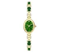 ARUNASC orologi Orologio da polso da donna di lusso con cinturino al quarzo, quadrante ovale con inserto in cristallo, orologio da polso da donna impermeabile smartwatch(Groen)