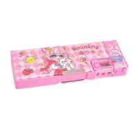 ARUNASO astuccio Astuccio multifunzione for ragazze, simpatico cartone animato, portapenne, organizer, cancelleria, temperamatite, calendario, lavagna bianca grande(Pink1)