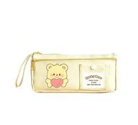 ARUNASO astuccio Astuccio portapenne a forma di orso color crema for studenti, grazioso astuccio for cancelleria, grande capacità, astuccio portapenne a doppio strato grande(Care Bears)