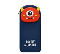 ARUNASO astuccio Astuccio portapenne in silicone, motivo: adorabili mostri 3D, Compatible with il ritorno a scuola, ragazzi e ragazze adolescenti grande(Donker Blauw)