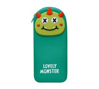 ARUNASO astuccio Astuccio portapenne in silicone, motivo: adorabili mostri 3D, Compatible with il ritorno a scuola, ragazzi e ragazze adolescenti grande(Groen)