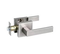ARUNASO maniglia porta Interior Door Handle Keyless Levers Set Heavy Duty Privacy Door Knob Lock for Bedroom or Bathroom esterna(Silver)