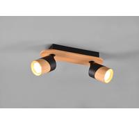 Trio Lighting Aruni faretto da soffitto legno 2 lampadine nero Trio Lighting