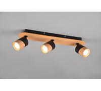 Trio Lighting Aruni faretto da soffitto legno 3 lampadine nero Trio Lighting