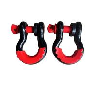 ARUPMN Grilli ad a D da 2 Pezzi da 3/4" con Anello a D da 62832 libbre con isolatore e rondelle per Il Recupero di Veicoli Fuoristrada Gancio Traino(2ps-Black)