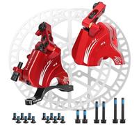 ARUPMN Linea per Bici da Strada Che Tira Le pinze della Pressione dell'olio Freno a Disco Idraulico con rotori 2 Pezzi da 160 mm Freno per Bicicletta Strada(Red)