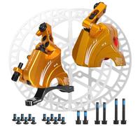 ARUPMN Linea per Bici da Strada Che Tira Le pinze della Pressione dell'olio Freno a Disco Idraulico con rotori 2 Pezzi da 160 mm Freno per Bicicletta Strada(Golden)