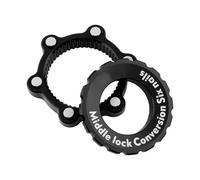 ARUPMN Tamburo Posteriori per Bicicletta Bici Centerlock A Adattatore A 6 Fori Mozzo per Mountain Bike Conversione Blocco Centrale Rotore del Freno A Disco A 6 Bulloni Ciclismo(Type 1 Black)