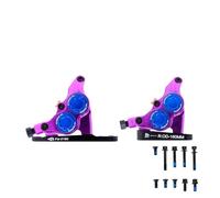 ARUPMN Tamburo Posteriori per Bicicletta Pinze a Disco Idraulico a Montaggio Piatto a 4 pistoncini Morsetti Olio Minerale Freni Termici CNC in Alluminio per Bicicletta da Strada(No Rotor Purple)