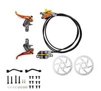 ARUPMN Tamburo Posteriori per Bicicletta R2X4 MTB Freno a Disco Idraulico 4 pistoncini Cavo Interno Pinza MTB a sgancio rapido per MTB Arrampicata AM XC(Gray with rotors)