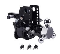 ARUPMN Tow Hook Gancio di Traino per rimorchio a Tre Sfere Regolabile da 12.000 libbre con Caduta da 6" e Sollevamento da 6" da 2" e 2-5/16" Gancio Traino