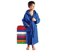 Arus Accappatoio per Bambino e Bambina, 100% Cotone Spugna, con Cappuccio, Ampia Scelta di Colori, Blu Royal, 116