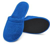 Arus Ciabatte da Bagno - 1 Paio Ciabatte Mules in Spugna 100% Cotone - Antiscivolo, Leggere, Traspiranti - Uomo Donna per Hotel, Spa, Piscina, Doccia, Viaggio, Blu reale, 38-42, RO-1