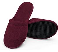 Arus Ciabatte da Bagno - 1 Paio Ciabatte Mules in Spugna 100% Cotone - Antiscivolo, Leggere, Traspiranti - Uomo Donna per Hotel, Spa, Piscina, Doccia, Viaggio, Bordeaux, 38-42, BU-1